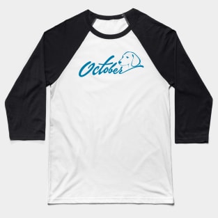 October Cerulean Dog Baseball T-Shirt